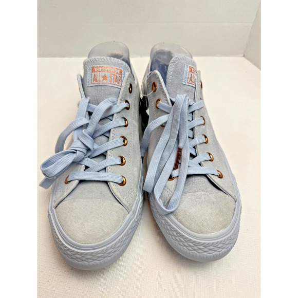 Converse All Star Ox Blue/Blush Suede Rose Gold Hardware Sz W10/M8 US - Picture 3 of 12